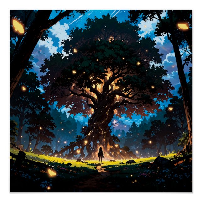 Pôster Fantasy anime style forest (Frente)
