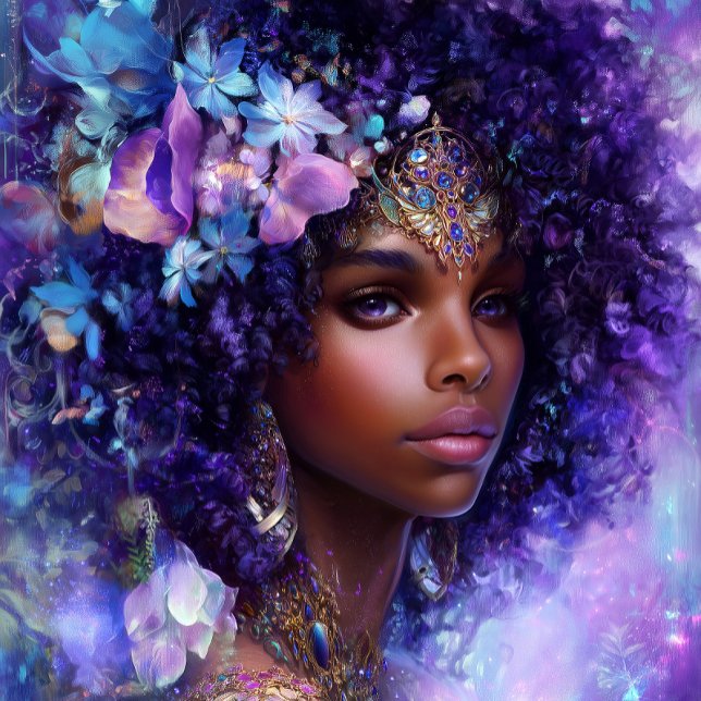 Poster Fantasy Art Black Girl Black Queen Goddess (Criador carregado)
