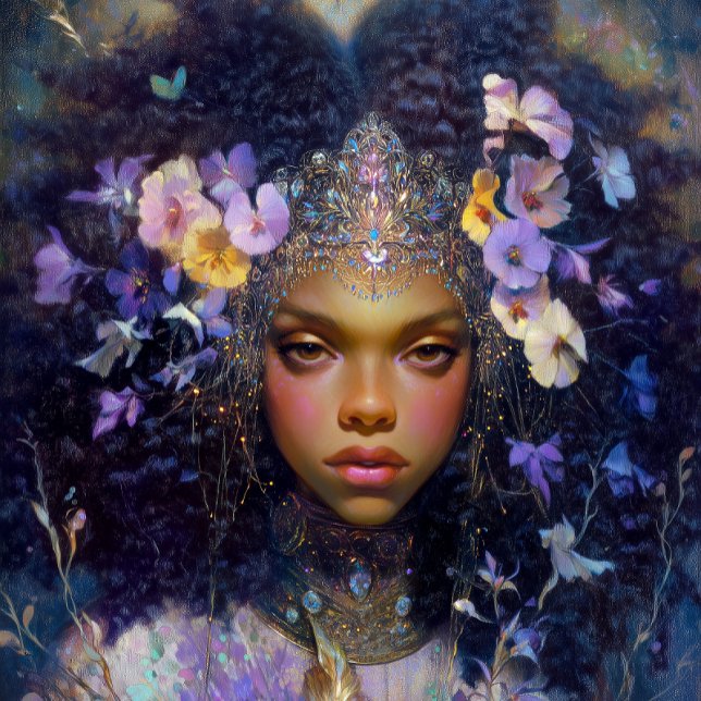 Poster Fantasy Art Black Girl Black Queen Goddess (Criador carregado)