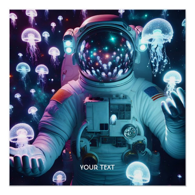 Pôster Fantasy Astronauta Gelyfish Space (Frente)