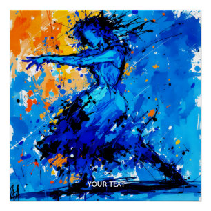 Pôster Fantasy Blue Orange Dancer