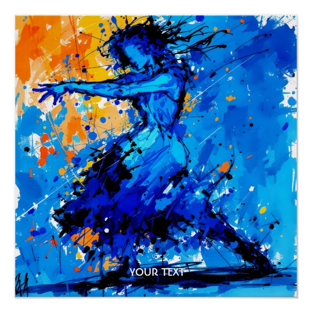 Pôster Fantasy Blue Orange Dancer (Frente)