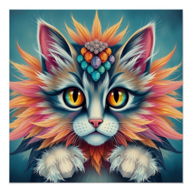 Pôster Fantasy Cat (Frente)