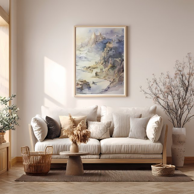 Poster Fantasy Cliffside Fortaleza Superolhando o Mar (Criador carregado)