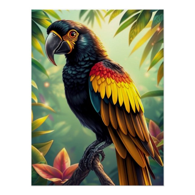 Pôster Fantasy Colorful Parrot (Frente)