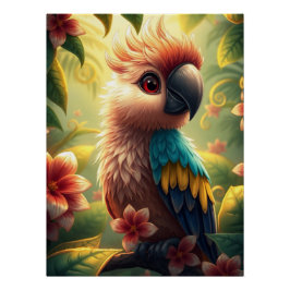 Pôster Fantasy Colorful Parrot