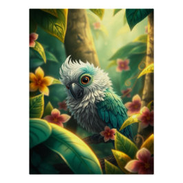 Pôster Fantasy Colorful Parrot