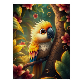 Pôster Fantasy Colorful Parrot