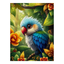 Pôster Fantasy Colorful Parrot