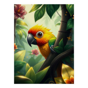 Pôster Fantasy Colorful Parrot