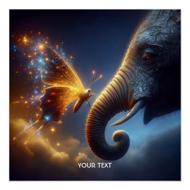 Pôster Fantasy Cuja borboleta é Elefante (Frente)