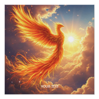 Pôster Fantasy Cuja Flaming Phoenix Sobe
