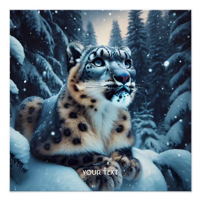 Pôster Fantasy Cuja Neve de inverno é Leopardo (Frente)