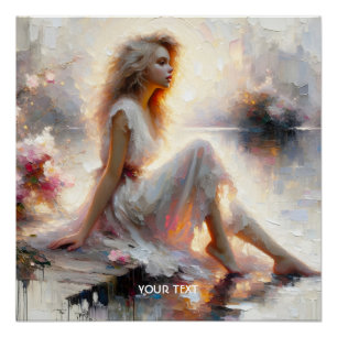 Pôster Fantasy Curiosa Impasto Girl Sunrise