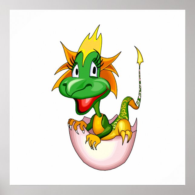 Pôster Fantasy Cute Baby Dragon (Frente)