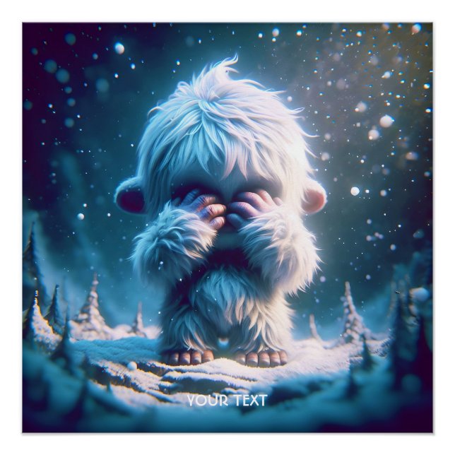 Pôster Fantasy Cute Baby Yeti Winter (Frente)