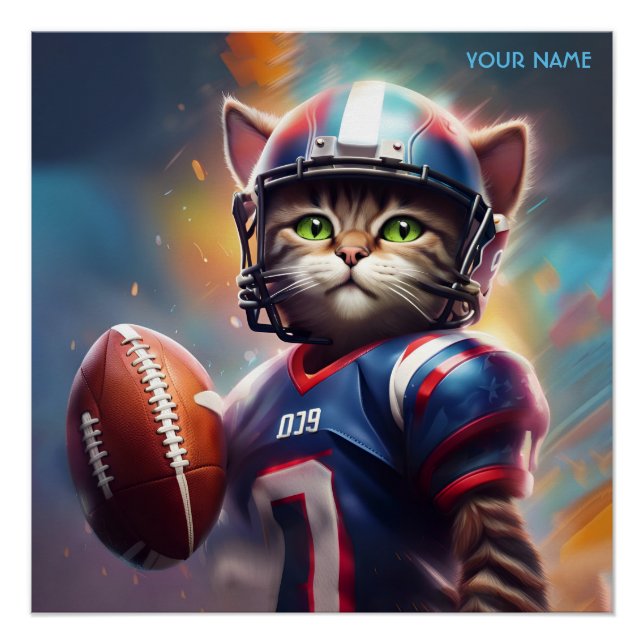 Pôster Fantasy Cute Cat Football Uniform (Frente)