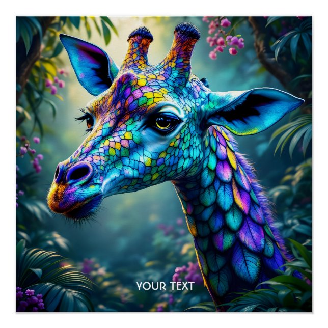 Pôster Fantasy Cute Chameleon Como Girafa (Frente)