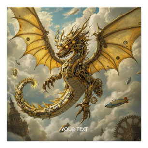 Pôster Fantasy Cute Clocage Dragon Skies