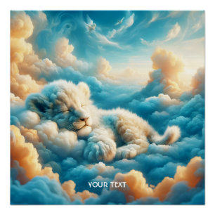Pôster Fantasy Cute Clouts Baby Lion