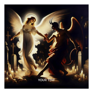 Pôster Fantasy Cute Demon Angel Dancing