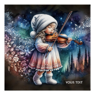 Pôster Fantasy Cute Girl Music Violin