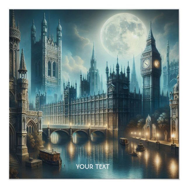 Pôster Fantasy Cute Gothic London Night (Frente)