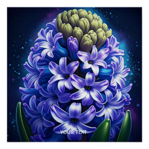 Pôster Fantasy Cute Hyacinth Blue Gouache