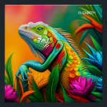 Pôster Fantasy Cute Iguana Art Deco Style<br><div class="desc">Estilo de Deco de Arte Iguana Fantasy. Perfeito Como Presente De Aniversário Ou Para Qualquer Tipo De Partido</div>