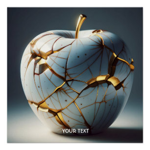 Pôster Fantasy Cute Kintsugi Porcelain Apple