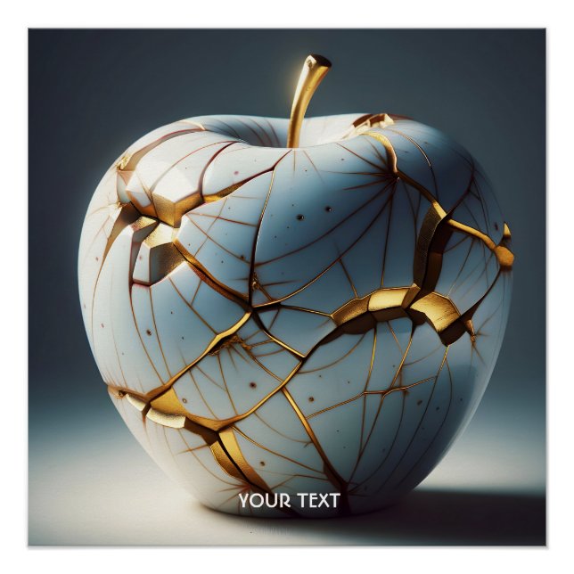 Pôster Fantasy Cute Kintsugi Porcelain Apple (Frente)