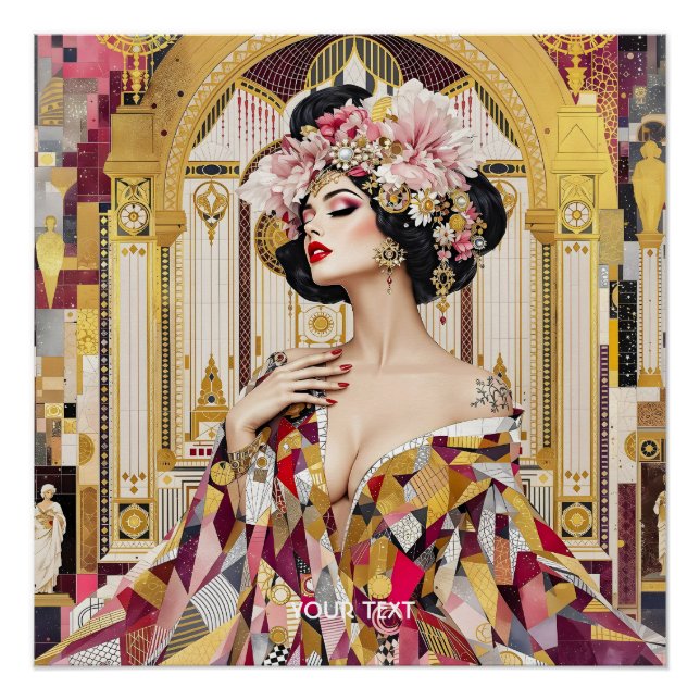 Pôster Fantasy Cute Lady Art Deco (Frente)