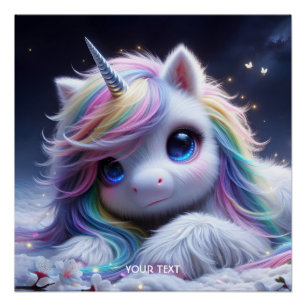 Pôster Fantasy Cute Lovely Baby Unicorn