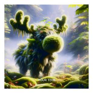 Pôster Fantasy Cute Moss Moose Forest