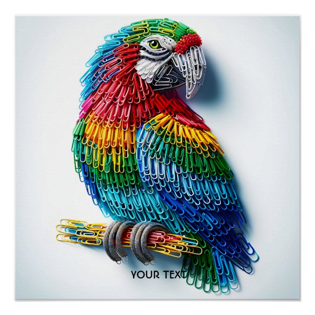 Pôster Fantasy Cute Paper Clips Bird (Frente)