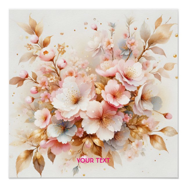 Pôster Fantasy Cute Pastel Pink Sakura (Frente)