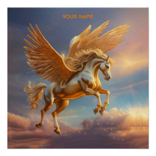 Pôster Fantasy Cute Pegasus Dusk Sky