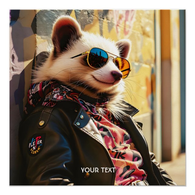 Pôster Fantasy Cute Possum Leather Jaqueta (Frente)