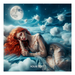 Pôster Fantasy Cute Red Hair Beauty