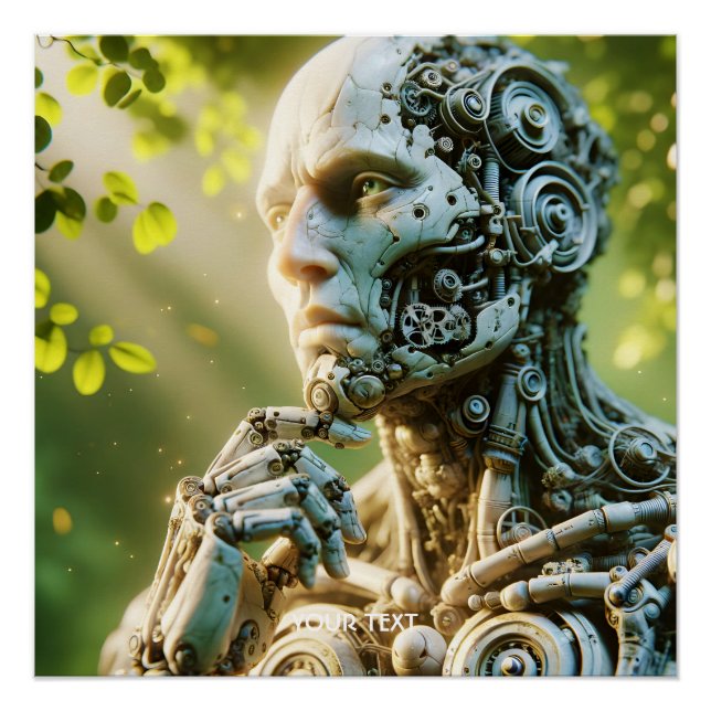 Pôster Fantasy Cute Robot Face Sculpture (Frente)