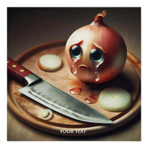 Pôster Fantasy Cute Sad Onion Chorando