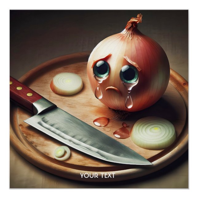 Pôster Fantasy Cute Sad Onion Chorando (Frente)