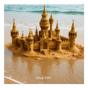 Pôster Fantasy Cute Sand Castle Beach