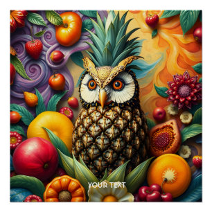 Pôster Fantasy Cute Serene Pineapple Owl