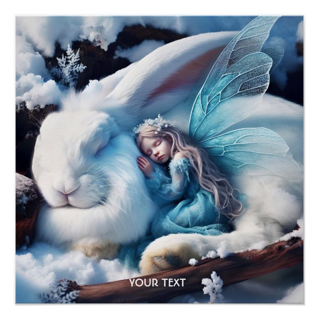 Pôster Fantasy Cute Sleting Girl Bunny (Frente)