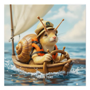 Pôster Fantasy Cute Snail Direction
