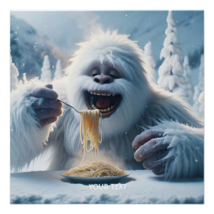 Pôster Fantasy Cute Spaghetti Yeti Neve