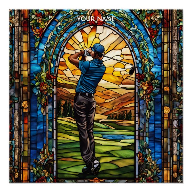Pôster Fantasy Cute StainGlass Golf (Frente)