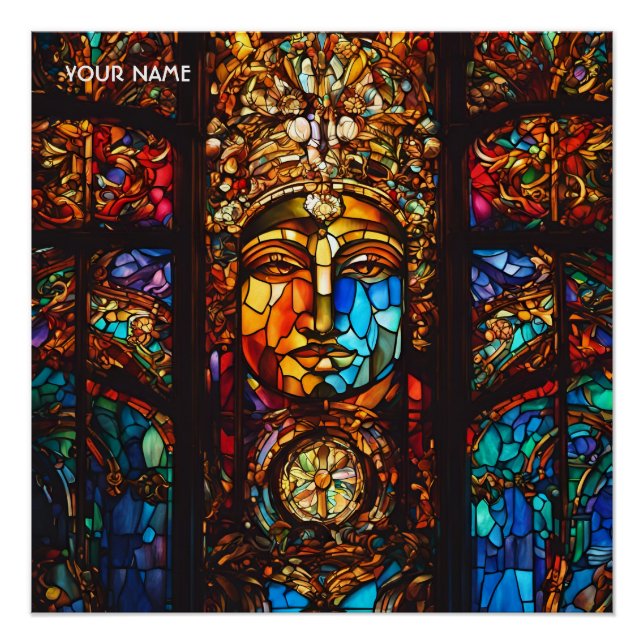 Pôster Fantasy Cute Stainha Glass Window (Frente)