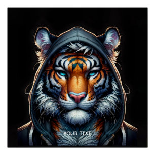 Pôster Fantasy Cute Tiger Hood Eyes